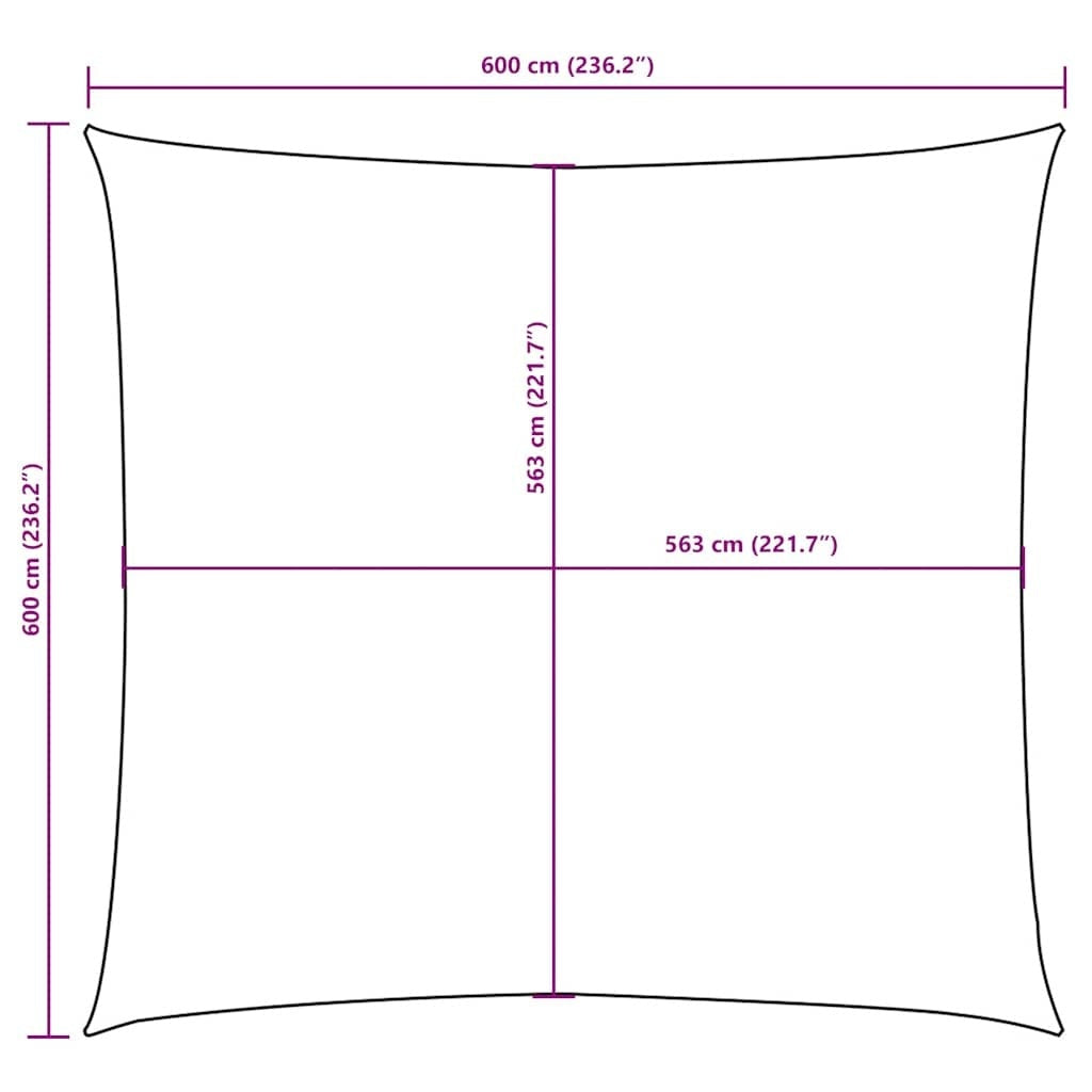 Parasole a Vela Quadrata in Tela Oxford 6×6 m Bianco - Image 20 of 21
