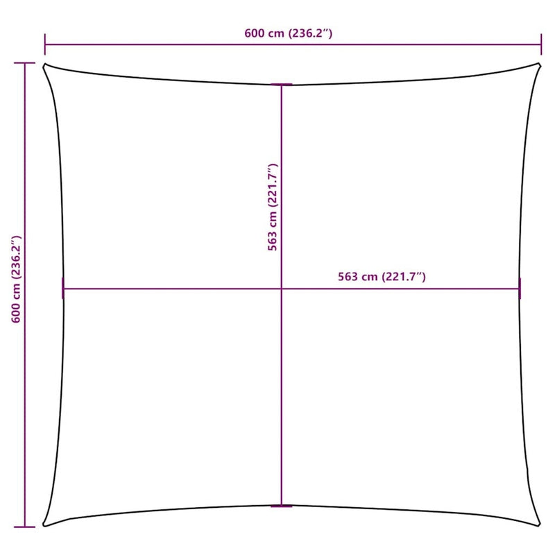 Parasole a Vela Quadrata in Tela Oxford 6×6 m Bianco - Image 20 of 21