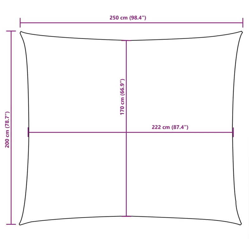 Parasole a Vela Oxford Rettangolare 2×2,5 m Blu - Image 21 of 23