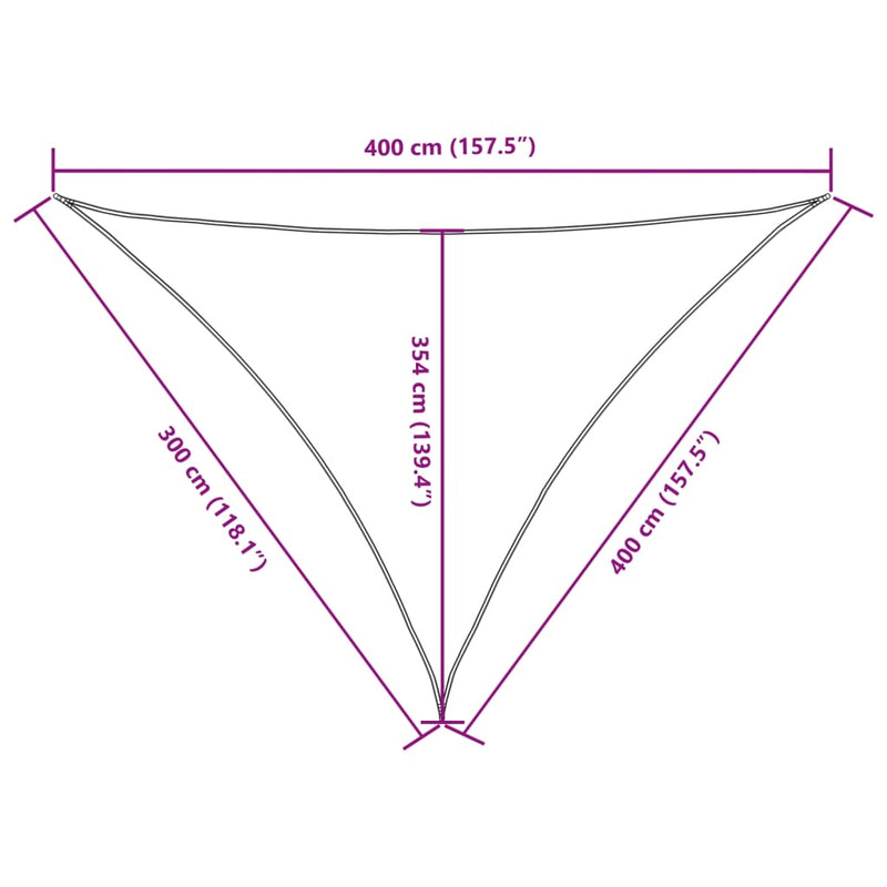 Parasole a Vela Triangolare in Tessuto Oxford Rivestito in PU 3×4×4 m Rosso - Image 29 of 40