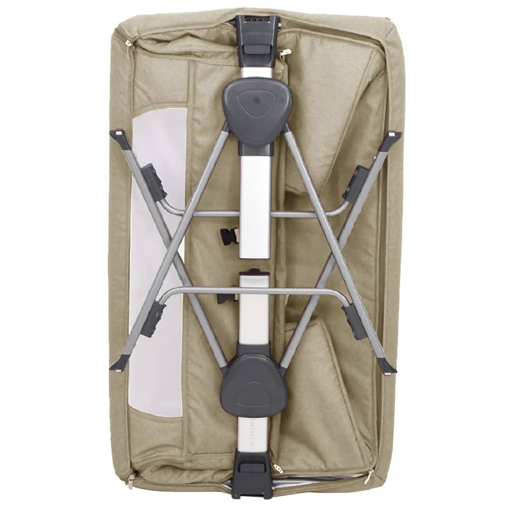 Lettino per Bambini con Materasso in Tessuto di Lino 93×56 cm Tortora - Image 24 of 37