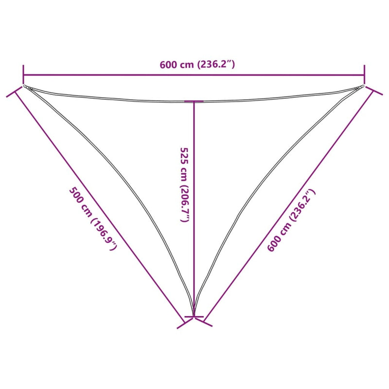 Parasole a Vela Oxford Triangolare 5×6×6 m Blu - Image 30 of 40