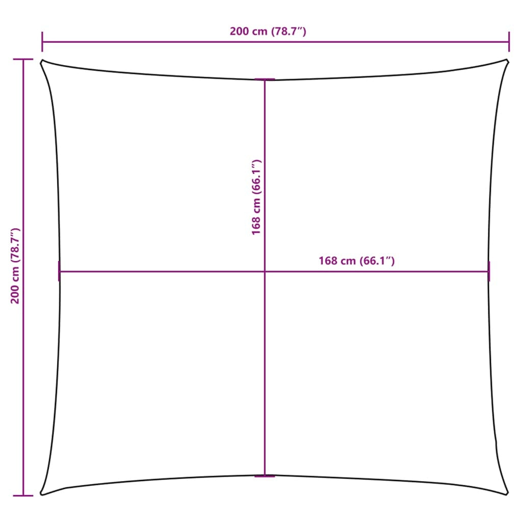 Vela Parasole Quadrata in Tessuto Oxford 2×2 m Arancione - Image 26 of 36