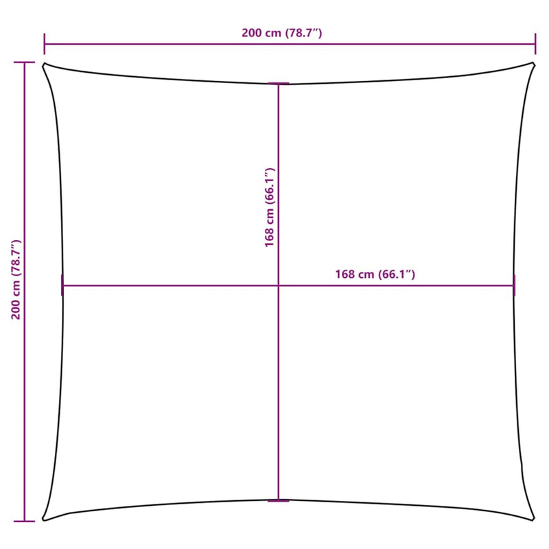 Vela Parasole Quadrata in Tessuto Oxford 2×2 m Arancione - Image 26 of 36