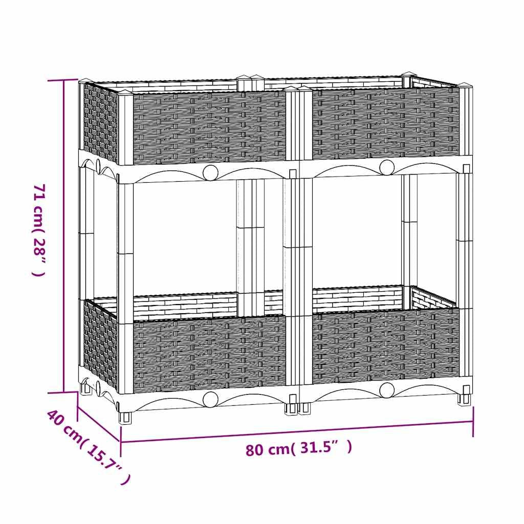 Fioriera Rialzata 80×40×71 cm in Polipropilene - Image 18 of 28
