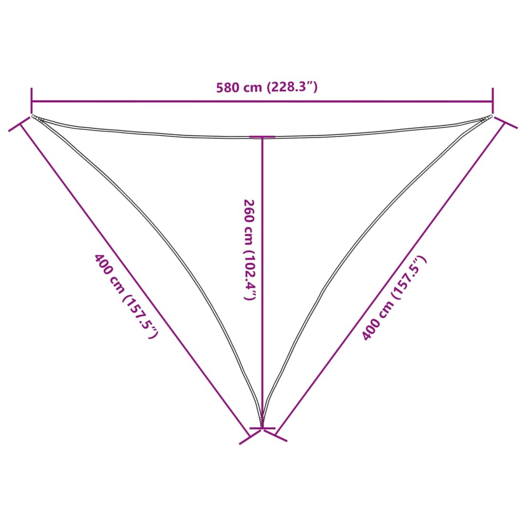 Parasole a Vela Tessuto Oxford Triangolare 4×4×5,8m Bianco - Image 29 of 40