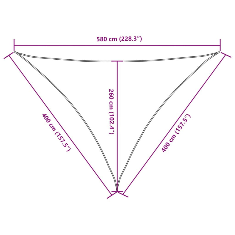 Parasole a Vela Tessuto Oxford Triangolare 4×4×5,8m Bianco - Image 29 of 40