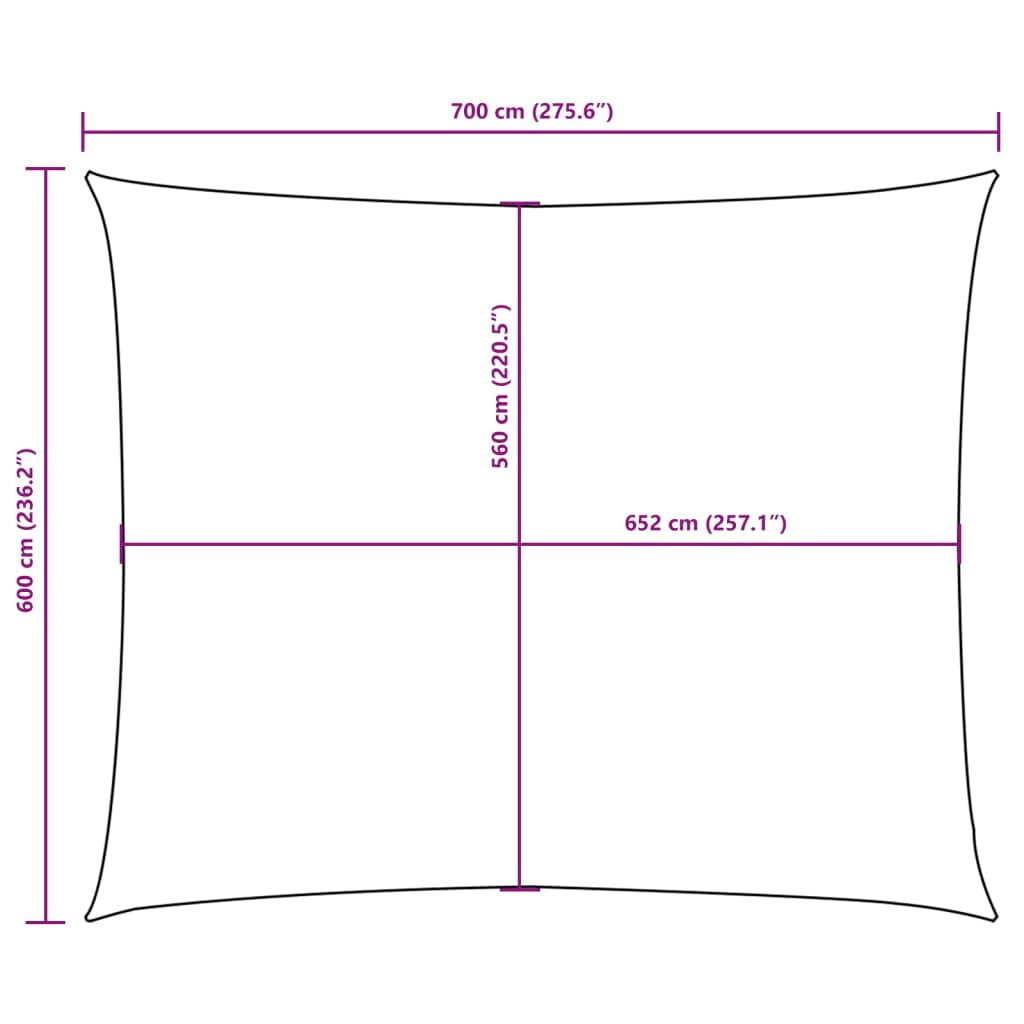Parasole a Vela in Tessuto Oxford 6×7 m Arancione - Image 29 of 40