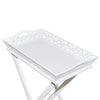 Tavolino Laterale con Vassoio Removibile Altezza 72,5 cm Bianco - Image 15 of 19