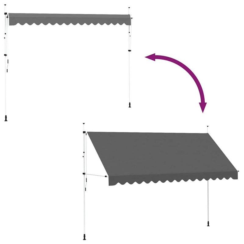 Tenda da Sole Retrattile Manuale 400 cm Antracite - Image 21 of 250