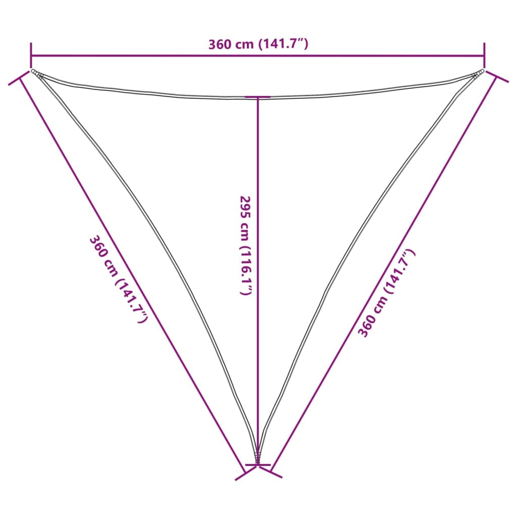 Parasole a Vela in Tessuto Oxford Triangolare 3,6×3,6×3,6 m Verde Scuro - Image 30 of 40