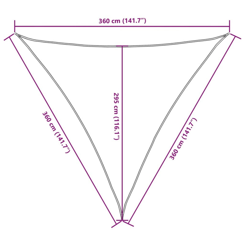 Parasole a Vela in Tessuto Oxford Triangolare 3,6×3,6×3,6 m Verde Scuro - Image 30 of 40