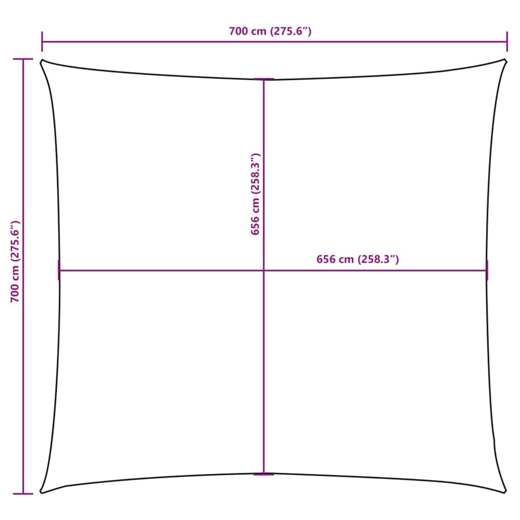 Parasole a Vela Quadrata Tessuto Oxford 7×7 m Blu - Image 29 of 40