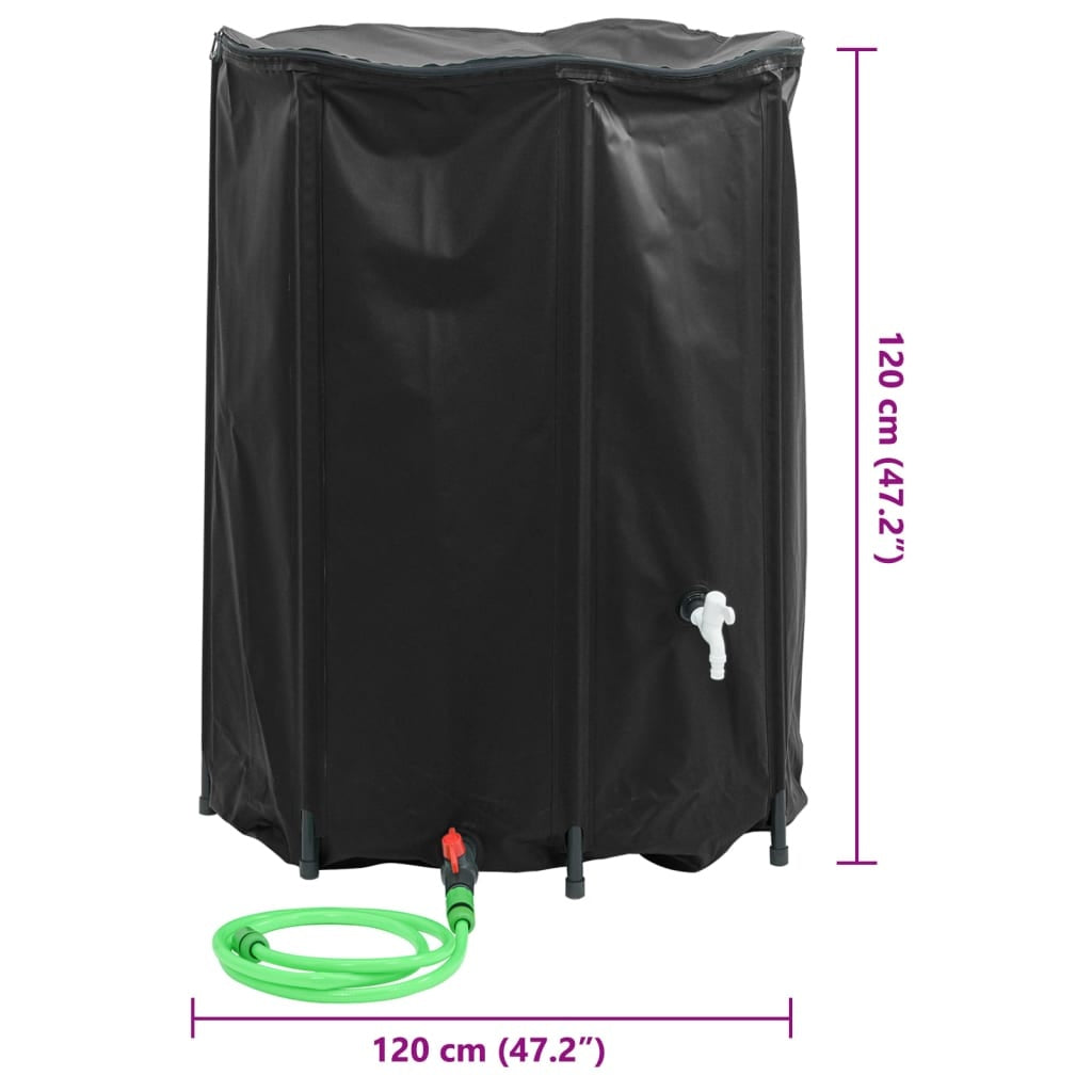 Serbatoio Acqua Pieghevole 1350 L in PVC Ø 120×120 cm Nero - Image 26 of 40