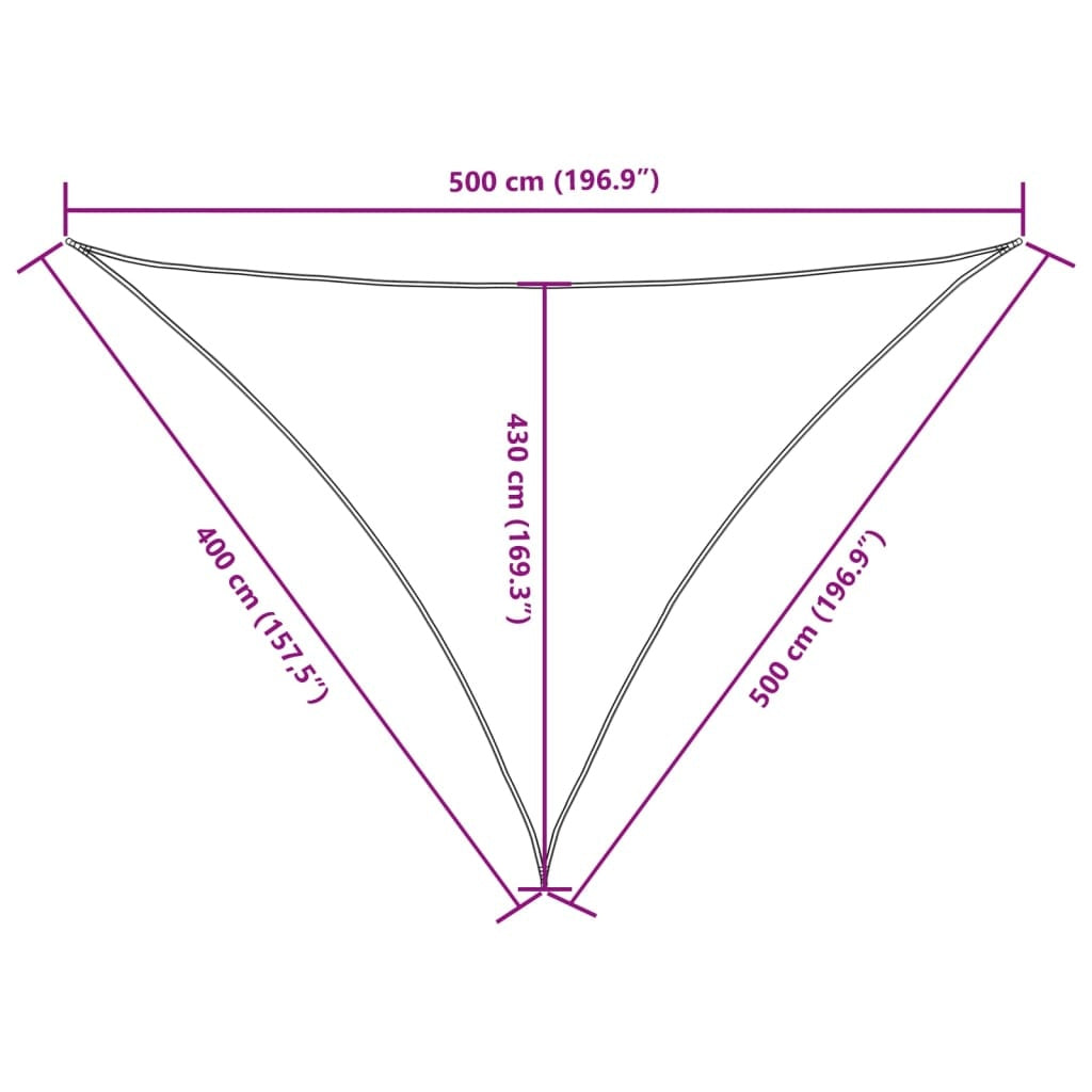 Parasole a Vela Oxford Triangolare 4×5×5 m Antracite - Image 32 of 44