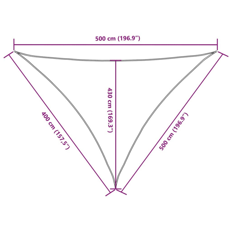 Parasole a Vela Triangolare Oxford rivestito in PU 4×5×5 m Nero - Image 30 of 40