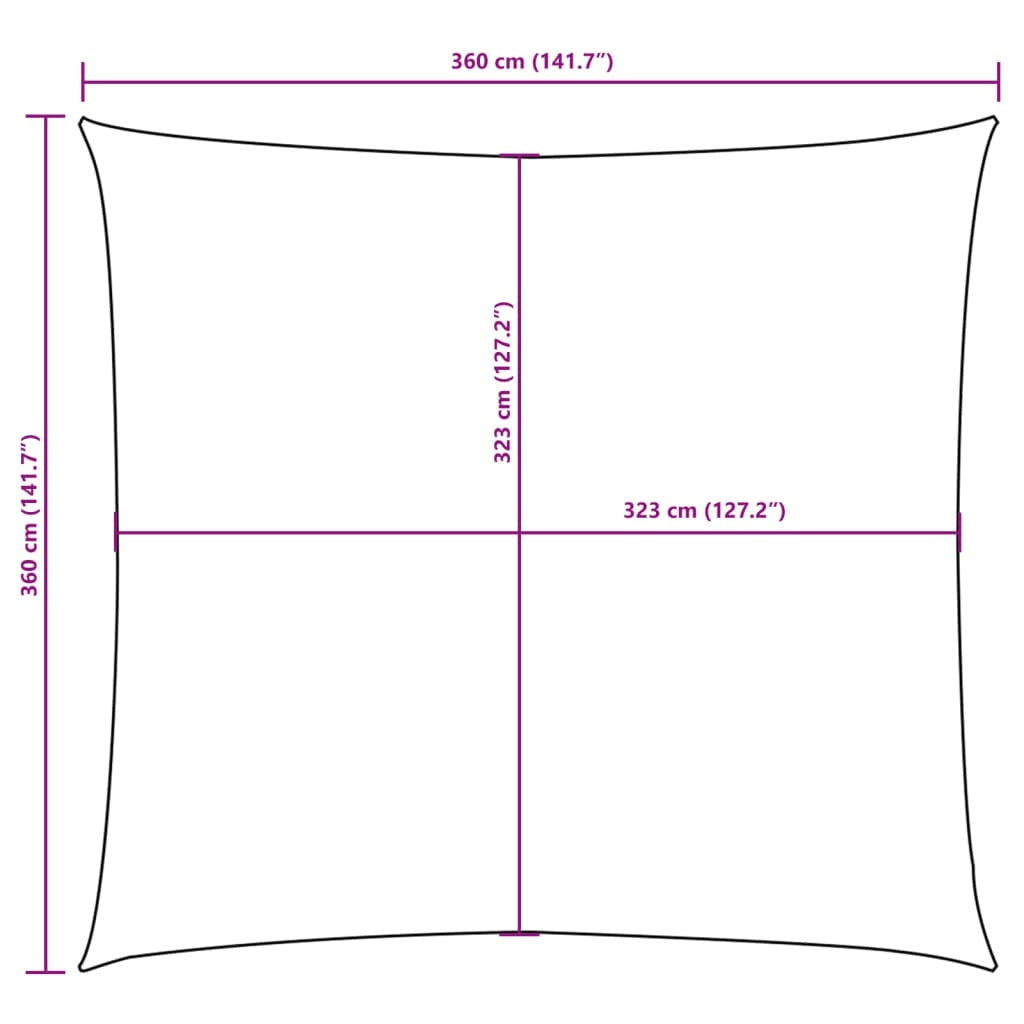 Vela Parasole Quadrata Tessuto Oxford 3,6×3,6 m Blu - Image 41 of 44