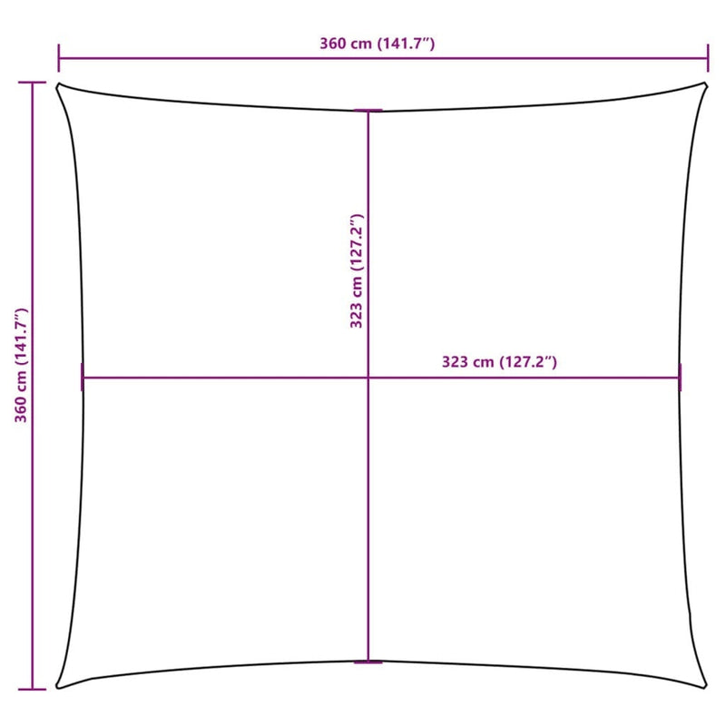 Vela Parasole Quadrata Tessuto Oxford 3,6×3,6 m Blu - Image 44 of 44