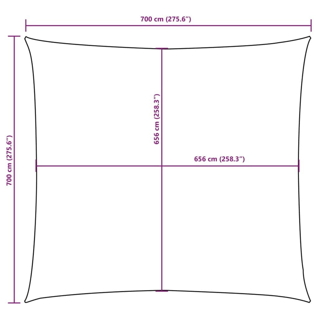 Parasole a Vela Quadrata Tessuto Oxford 7×7 m Bianco - Image 21 of 26