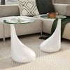 vidaXL Set of 2 Round Coffee Tables in Glossy White Glass and Fiberglass - Image 5 of 19