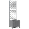 Fioriera da Giardino con Graticcio PP 40×40×136 cm Grigio Chiaro - Image 5 of 26