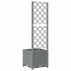 Fioriera da Giardino con Graticcio PP 40×40×136 cm Grigio Chiaro - Image 9 of 26
