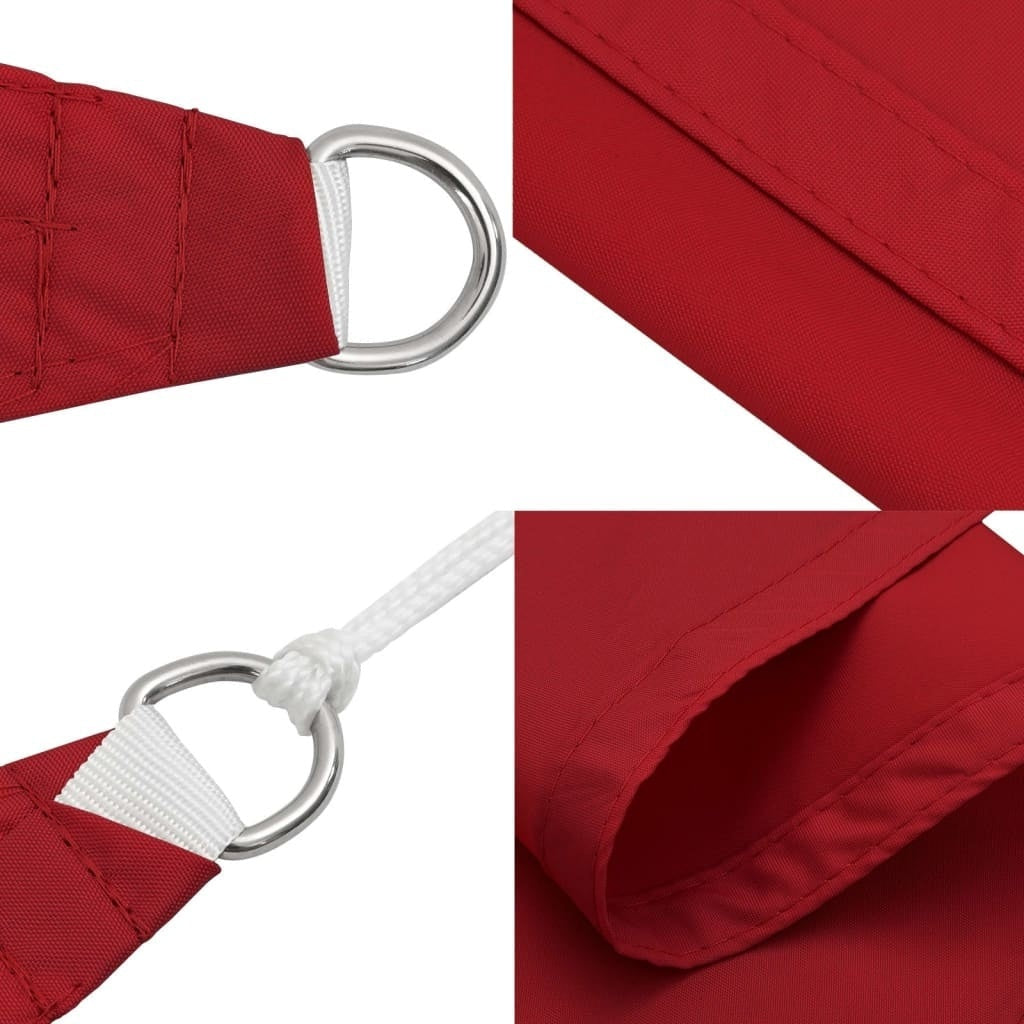 Parasole a Vela in Tessuto Oxford 4×5×5 m Rosso - Image 9 of 26