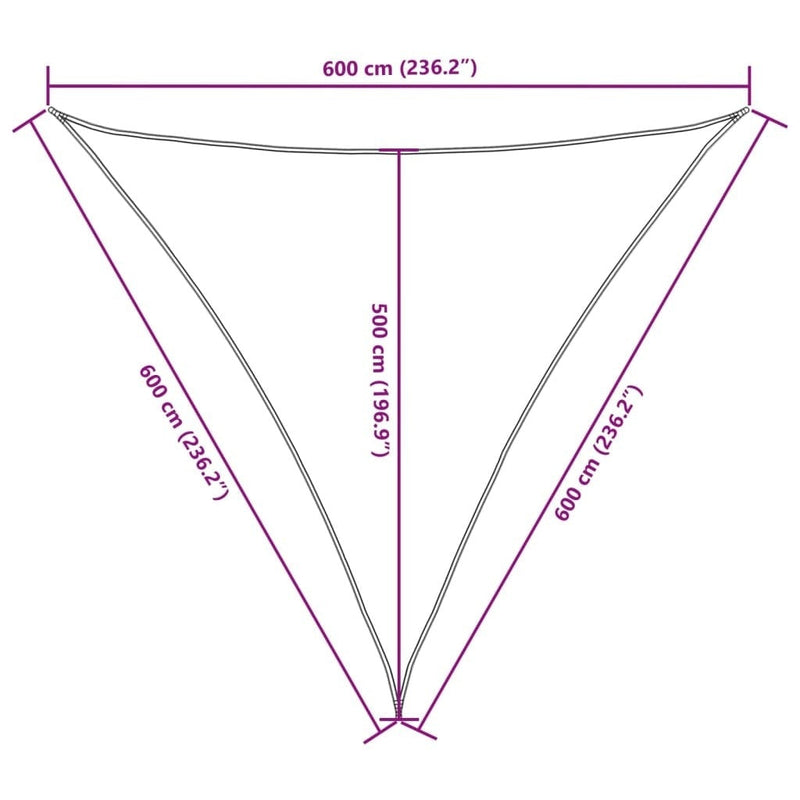 Parasole a Vela in Tessuto Oxford 6×6×6 m Verde Scuro - Image 54 of 56
