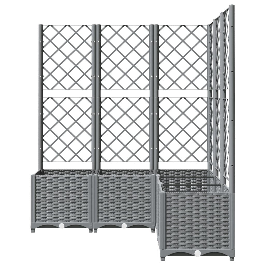 Fioriera Giardino con Graticcio PP 120×40×136cm Grigio Chiaro - Image 5 of 18