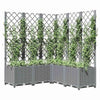 Fioriera Giardino con Graticcio PP 120×40×136cm Grigio Chiaro - Image 13 of 18