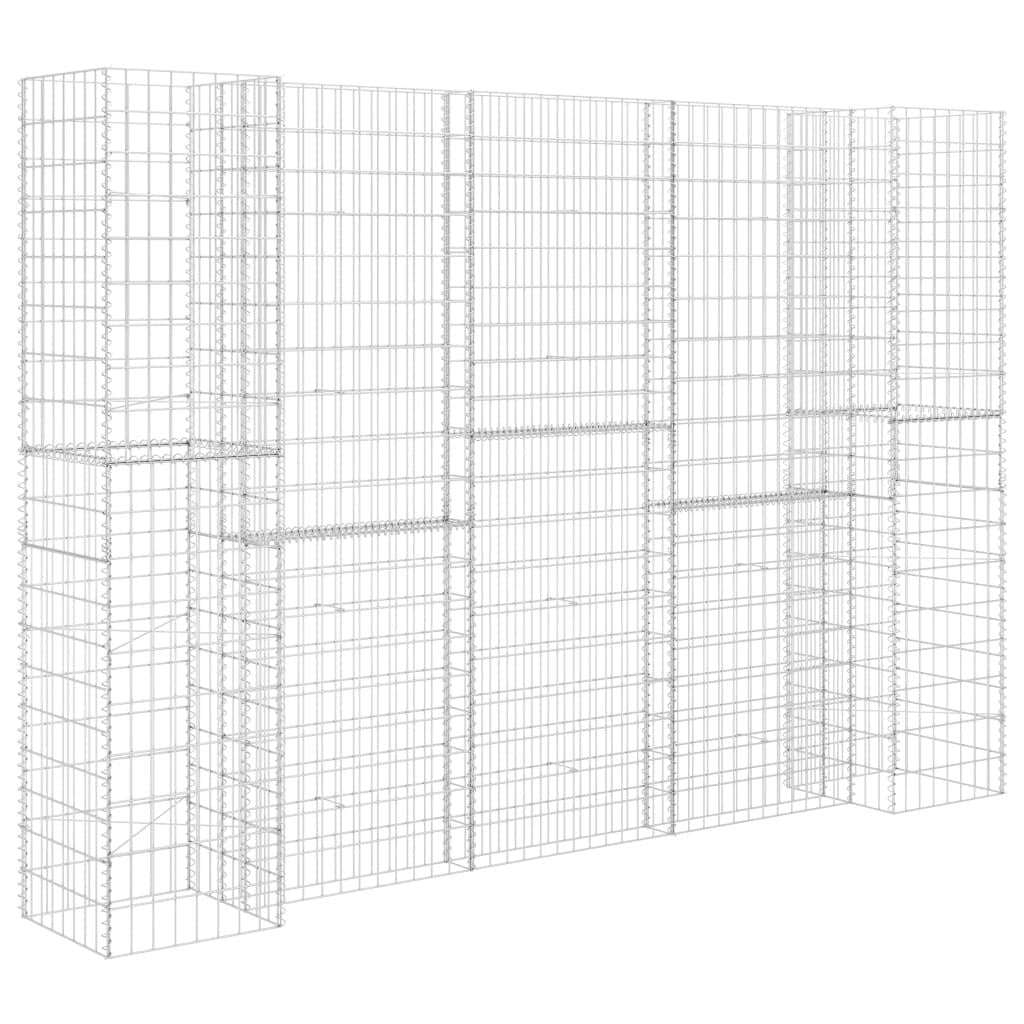 Gabbione Fioriera Filo Acciaio 260×40×200 cm Argento - Image 15 of 20