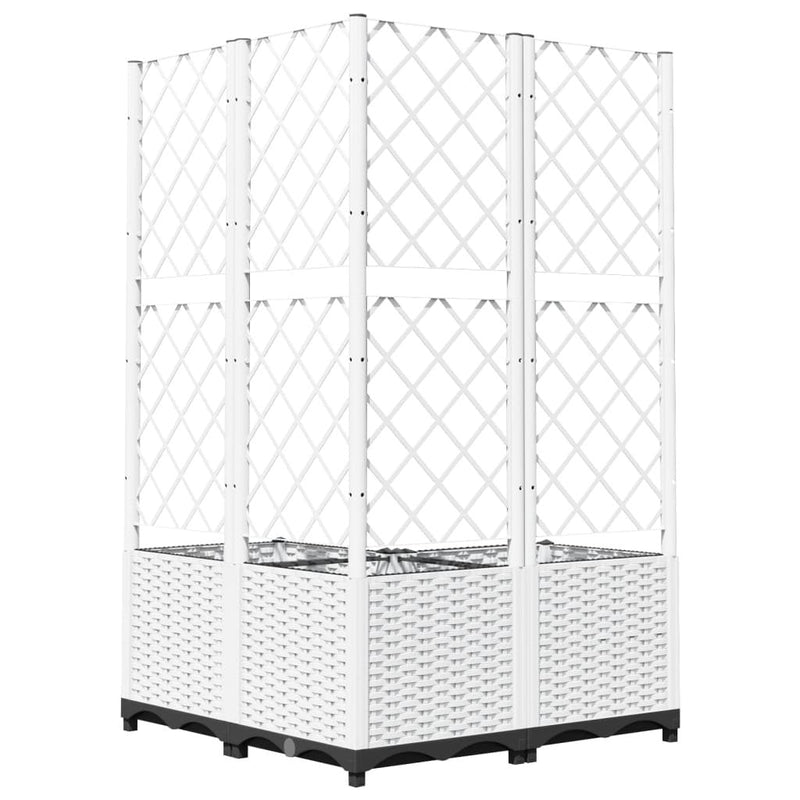 Fioriera da Giardino con Graticcio in PP 80×80×136 cm Bianca - Image 16 of 52