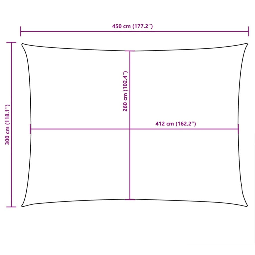 Parasole a Vela in Tessuto Oxford 3×4,5 m Antracite - Image 8 of 47