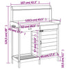 vidaXL Mesa de Trasplante Móvil de Madera Maciza de Abeto con Encimera de Zinc 110,5x45x124,5cm Marrón - Image 69 of 71