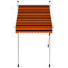 vidaXL Manual Retractable Awning, 100 cm Width, Orange and Brown - Image 7 of 30