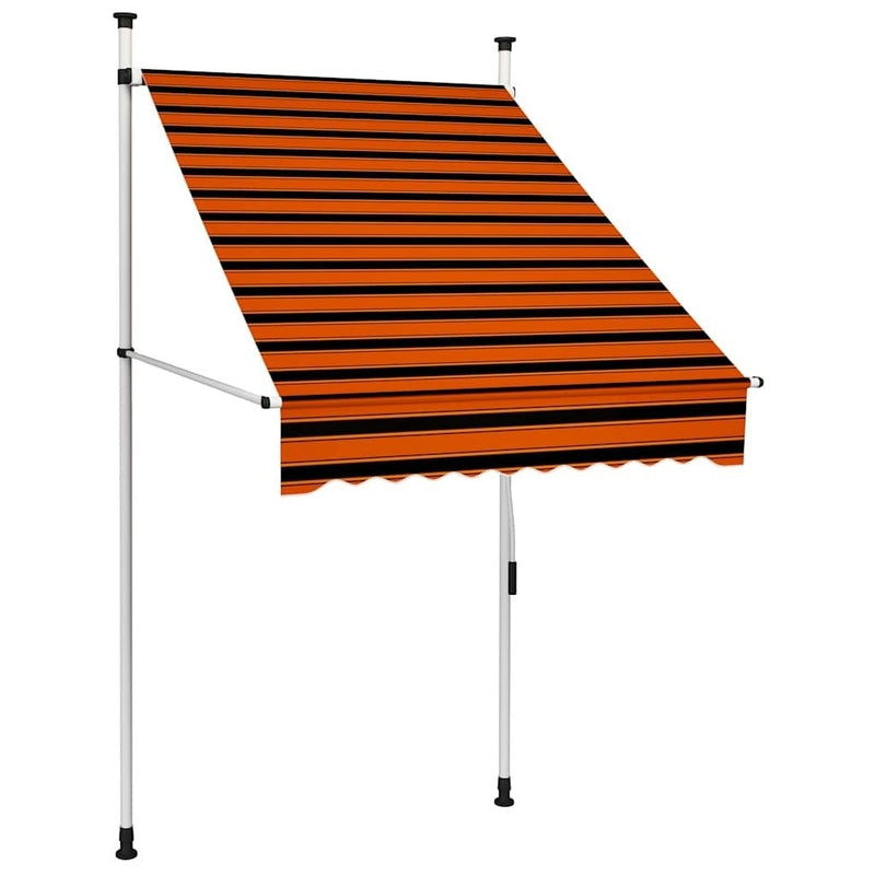 vidaXL Manual Retractable Awning, 100 cm Width, Orange and Brown - Image 9 of 30