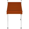 vidaXL Manual Retractable Awning, 100 cm Width, Orange and Brown - Image 14 of 30