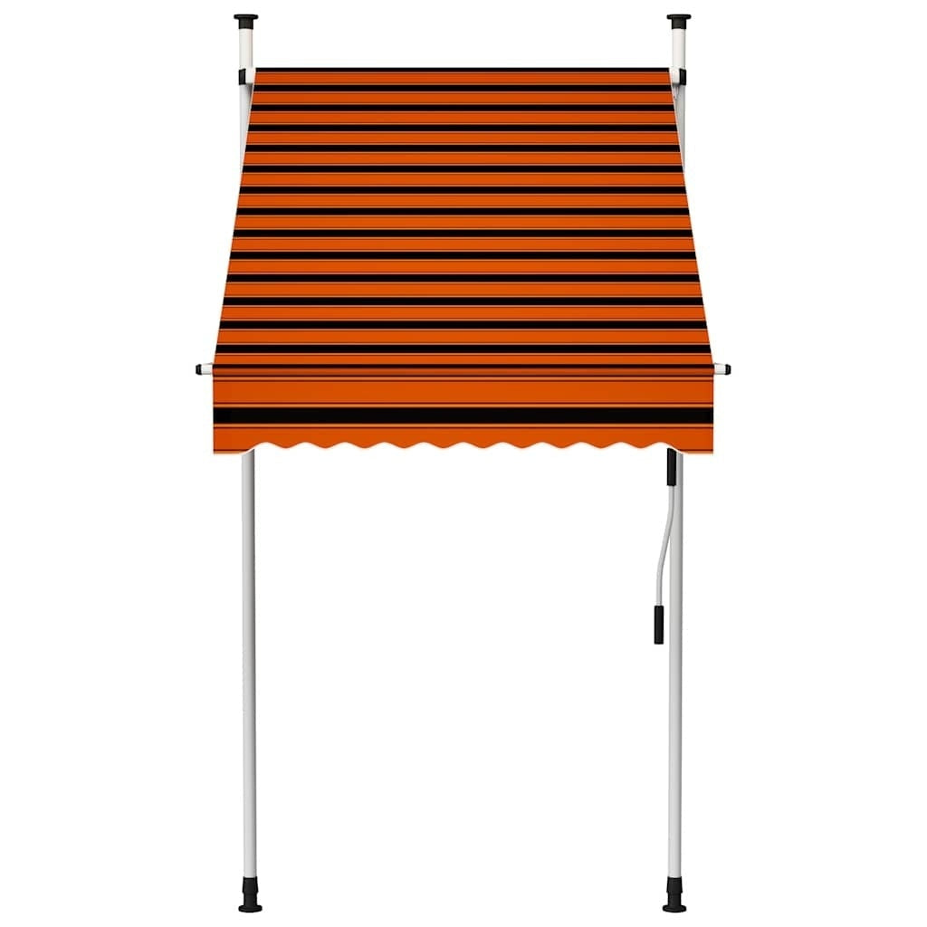 vidaXL Manual Retractable Awning, 100 cm Width, Orange and Brown - Image 14 of 30