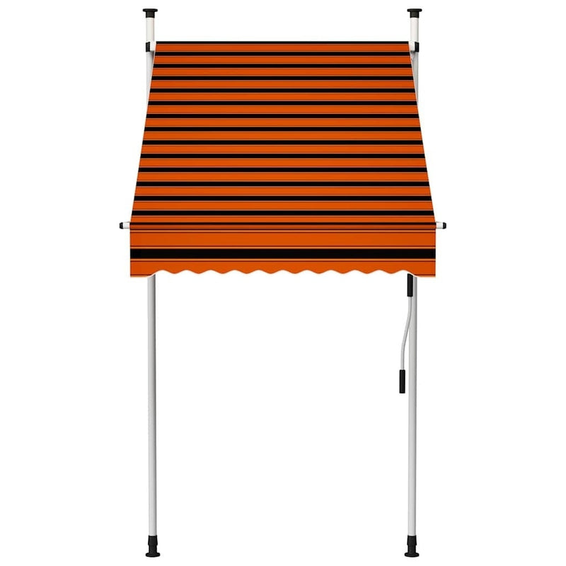 vidaXL Manual Retractable Awning, 100 cm Width, Orange and Brown - Image 14 of 30