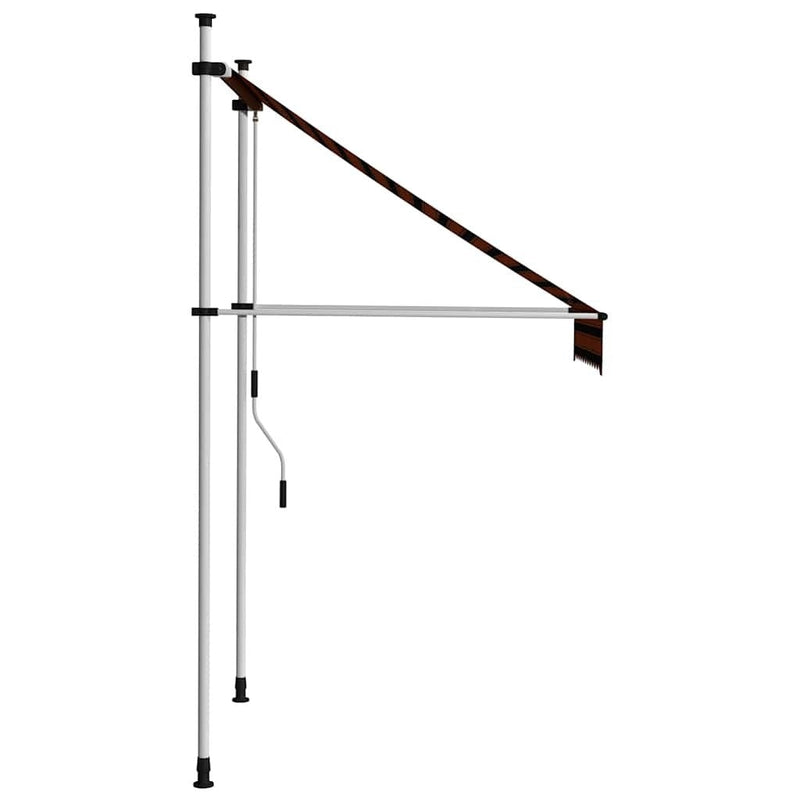 vidaXL Manual Retractable Awning, 100 cm Width, Orange and Brown - Image 17 of 30