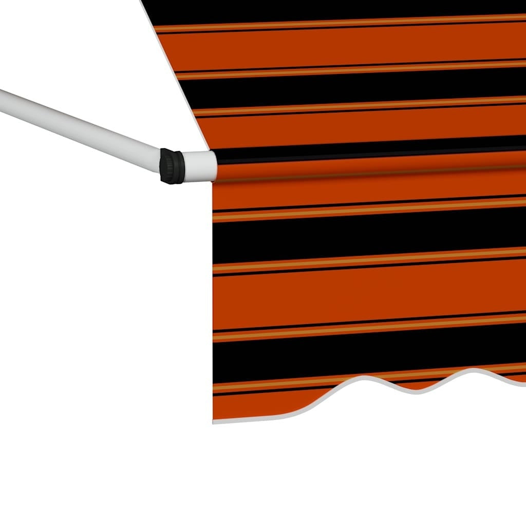 vidaXL Manual Retractable Awning, 100 cm Width, Orange and Brown - Image 27 of 30