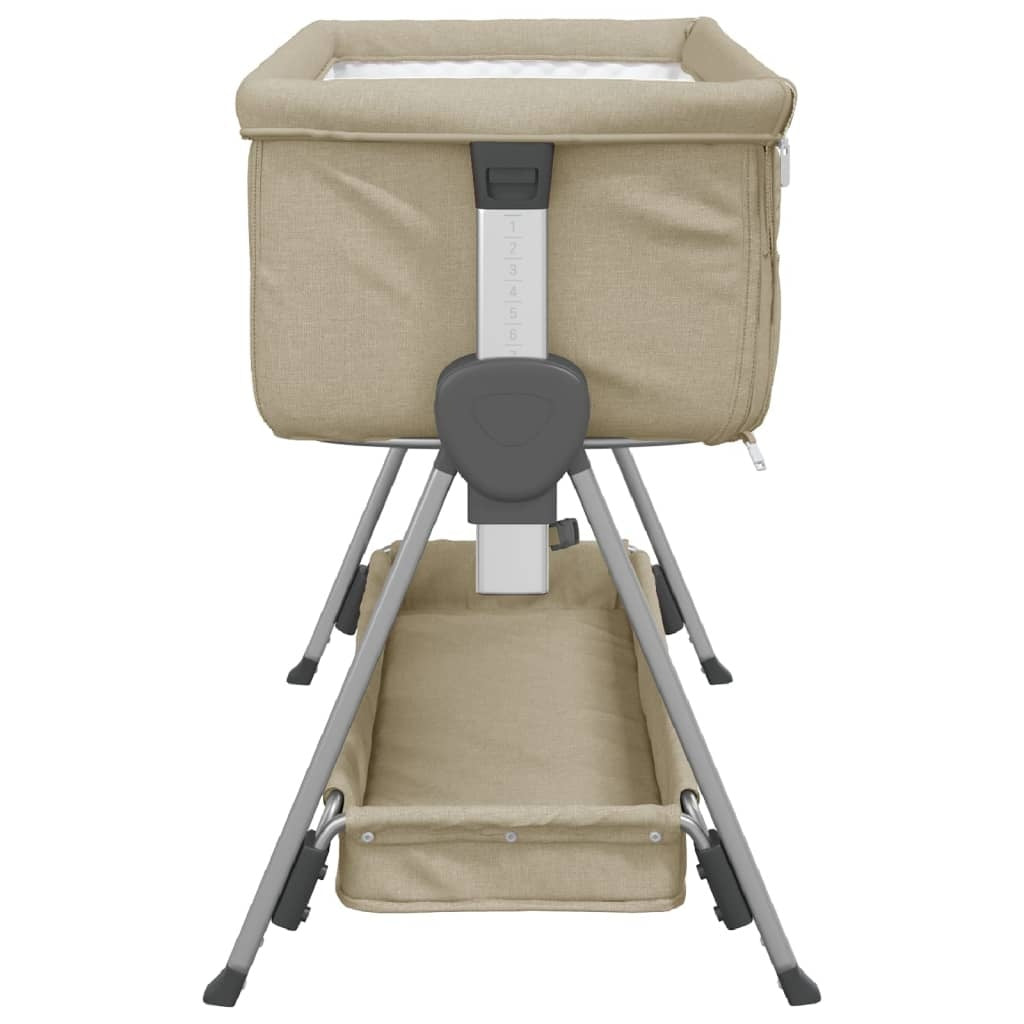 Lettino per Bambini con Materasso in Tessuto di Lino 93×56 cm Tortora - Image 19 of 37