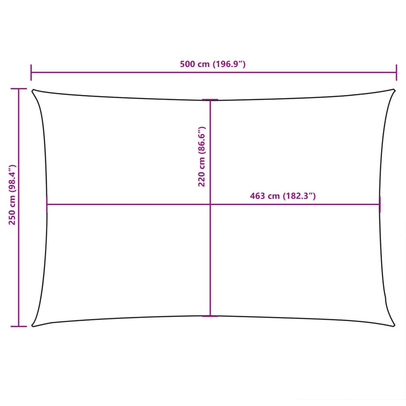 Parasole a Vela Rettangolare Rivestito in PU Oxford 2,5×5 m Marrone - Image 40 of 40