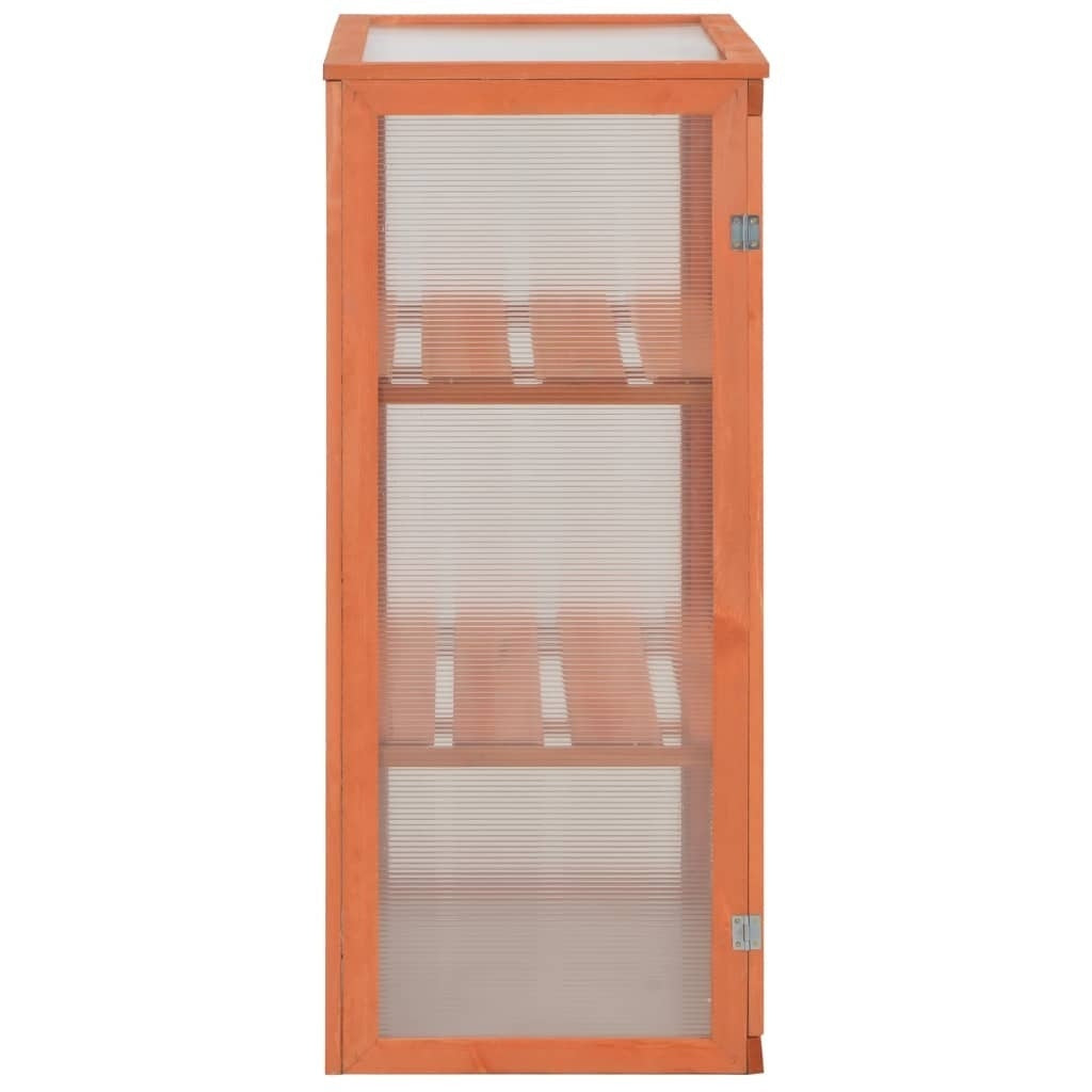vidaXL Invernadero de Madera Maciza y Policarbonato 75x47x109 cm Marrón - Image 18 of 58