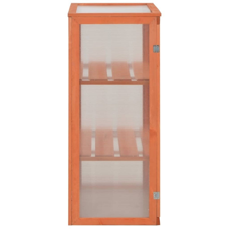 vidaXL Invernadero de Madera Maciza y Policarbonato 75x47x109 cm Marrón - Image 18 of 58