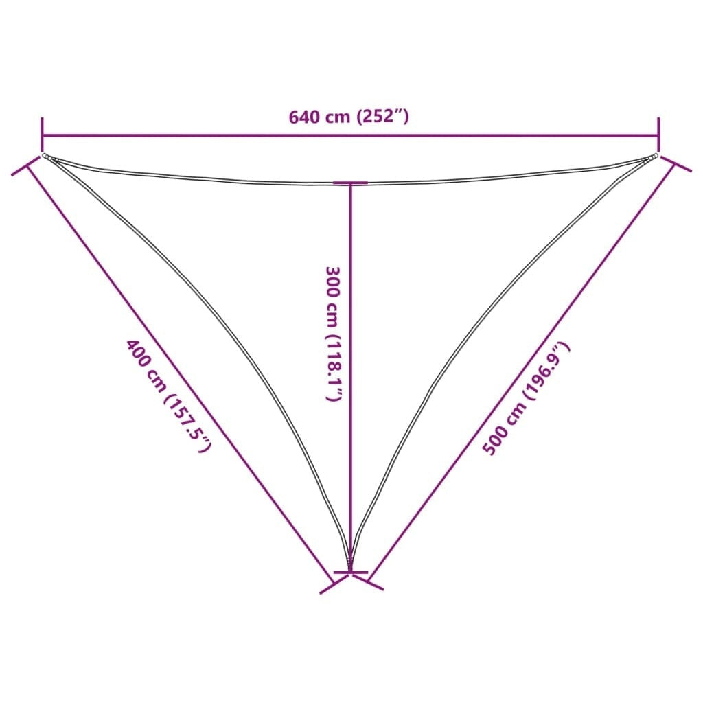 Parasole a Vela Triangolare Oxford 4×5×6,4 m Verde Scuro - Image 71 of 76