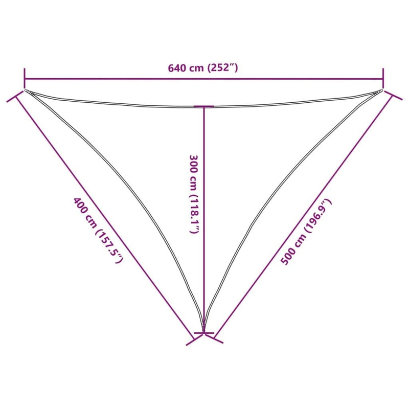 Parasole a Vela Triangolare Oxford 4×5×6,4 m Verde Scuro - Image 71 of 76