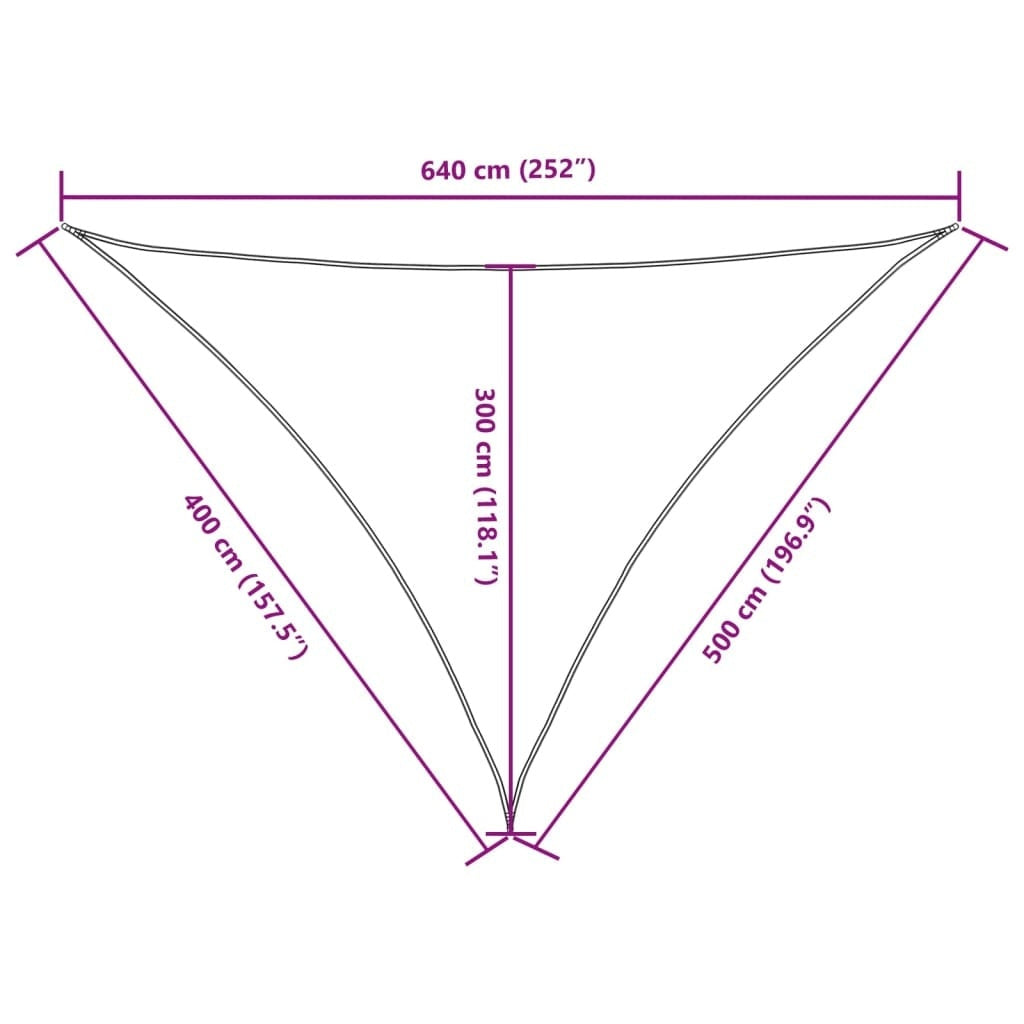 Parasole a Vela Triangolare Oxford 4×5×6,4 m Verde Scuro - Image 76 of 76