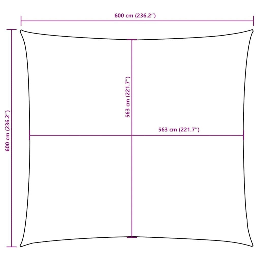 Parasole a Vela Quadrata in Tela Oxford 6×6 m Bianco - Image 17 of 21