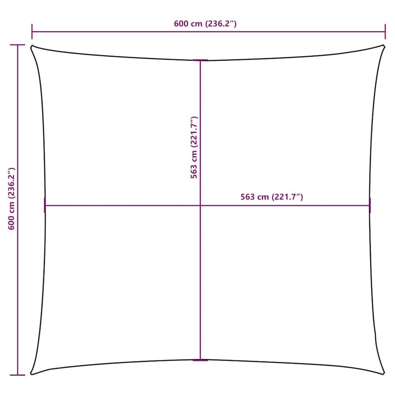 Parasole a Vela Quadrata in Tela Oxford 6×6 m Bianco - Image 17 of 21